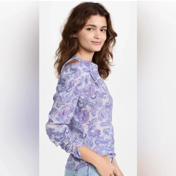 NWOT Isabel Marant Torence Paisley Silk Cut-Out Top size 38/ us size 6 - Picture 2 of 8